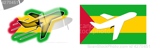 Image of Nation flag - Airplane isolated - Sao Tome and Principe