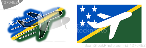 Image of Nation flag - Airplane isolated - Solomon Islands