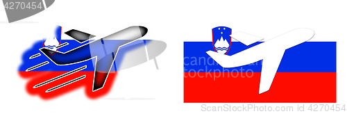 Image of Nation flag - Airplane isolated - Slovenia