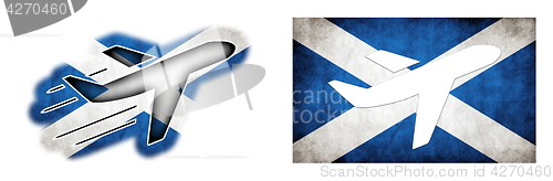 Image of Nation flag - Airplane isolated - Scotland