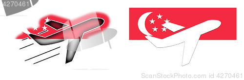 Image of Nation flag - Airplane isolated - Singapore