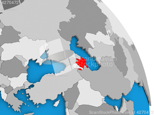Image of Azerbaijan on globe