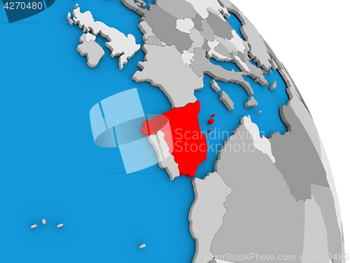 Image of Spain on globe