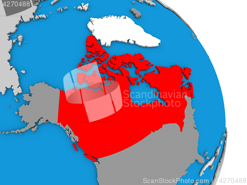 Image of Canada on globe