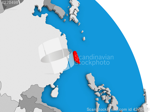 Image of Taiwan on globe
