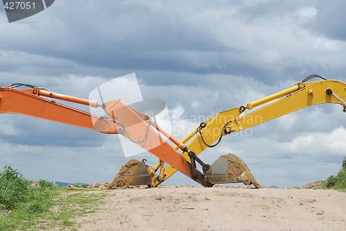 Image of Two excavator scoops