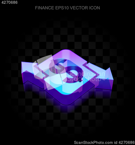 Image of Finance icon: 3d neon glowing Finance made of glass, EPS 10 vector.