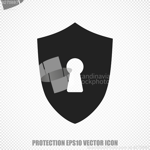 Image of Privacy vector Shield With Keyhole icon. Modern flat design.