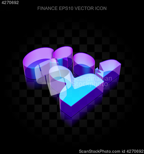 Image of Business icon: 3d neon glowing Business Meeting made of glass, EPS 10 vector.