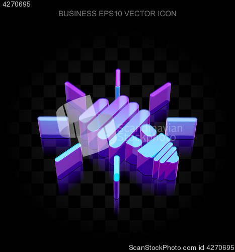 Image of Business icon: 3d neon glowing Energy Saving Lamp made of glass, EPS 10 vector.