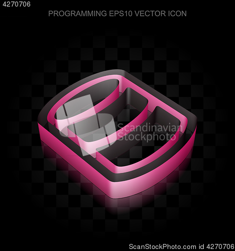 Image of Software icon: Crimson 3d Database made of paper, transparent shadow, EPS 10 vector.