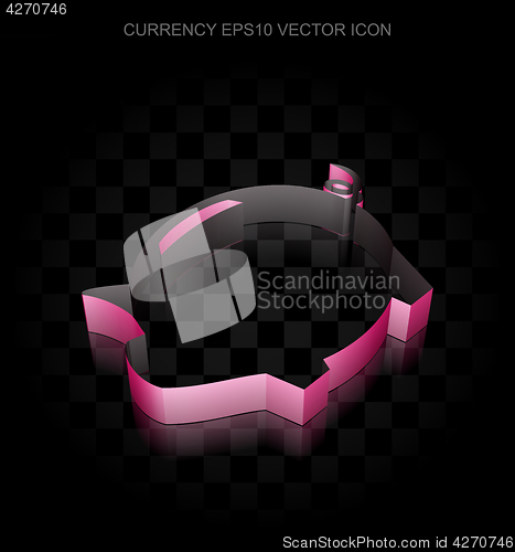 Image of Money icon: Crimson 3d Money Box made of paper, transparent shadow, EPS 10 vector.