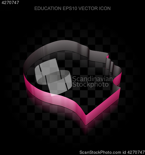 Image of Education icon: Crimson 3d Head made of paper, transparent shadow, EPS 10 vector.