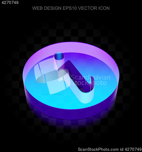 Image of Web design icon: 3d neon glowing Information made of glass, EPS 10 vector.