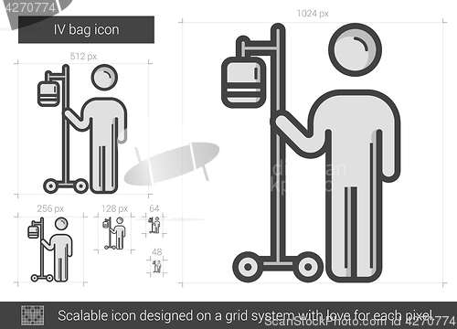 Image of IV bag line icon.