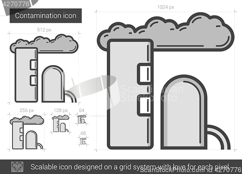 Image of Contamination line icon.