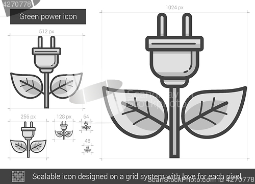 Image of Green power line icon.