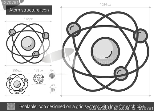 Image of Atom structure line icon.