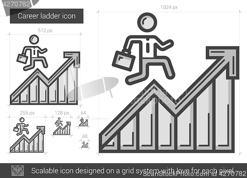 Image of Career ladder line icon.