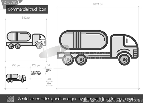 Image of Commercial truck line icon.