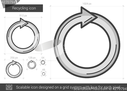 Image of Recycling line icon.