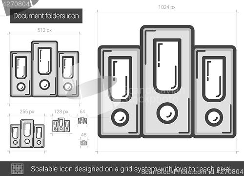 Image of Document folders line icon.