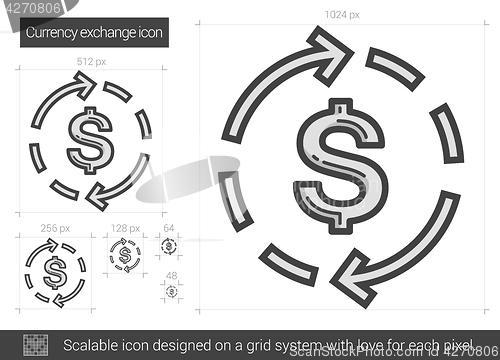 Image of Currency exchange line icon.