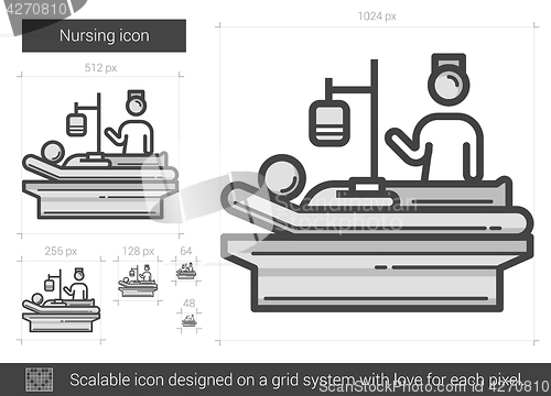 Image of Nursing line icon.