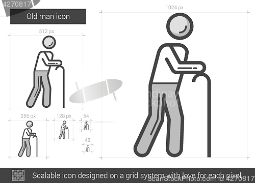 Image of Old man line icon.