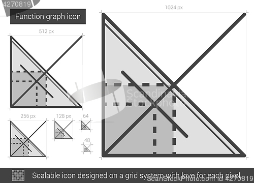 Image of Function graph line icon.