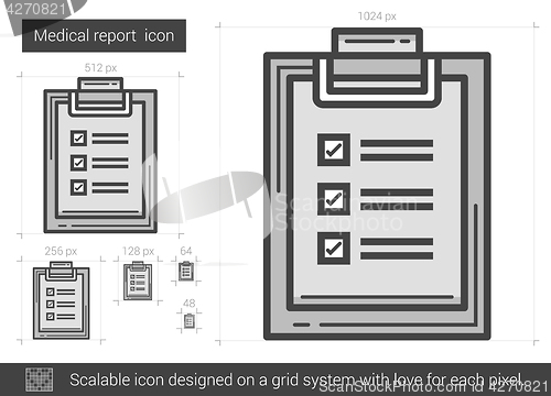 Image of Medical report line icon.