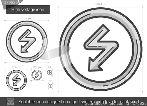 Image of High voltage line icon.