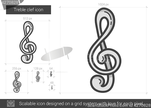 Image of Treble clef line icon.