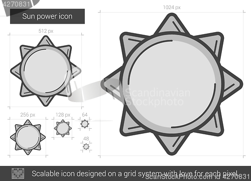 Image of Sun power line icon.