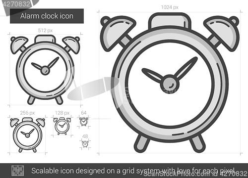 Image of Alarm clock line icon.