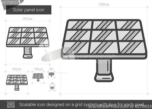 Image of Solar panel line icon.