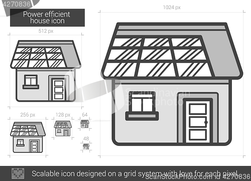 Image of Power efficient house line icon.