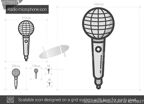 Image of Radio microphone line icon.