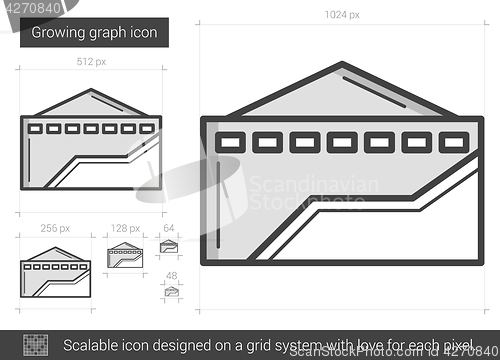 Image of Growing graph line icon.