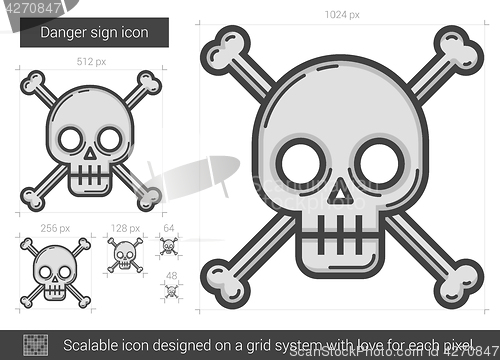 Image of Danger sign line icon.