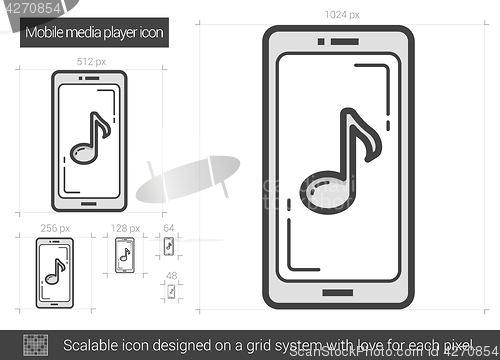 Image of Mobile media player line icon.