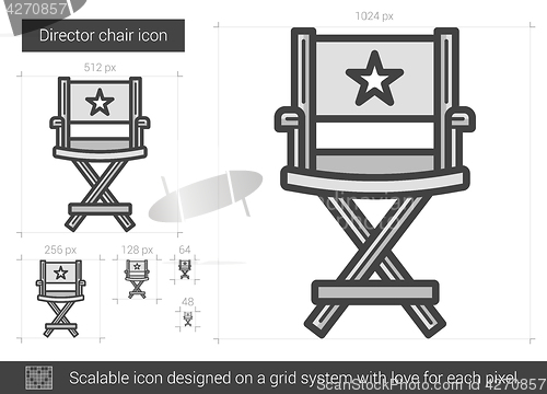 Image of Director chair line icon.