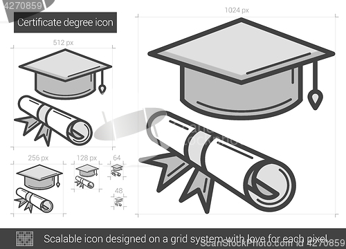 Image of Certificate degree line icon.