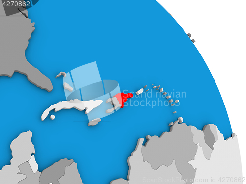 Image of Dominican Republic on globe