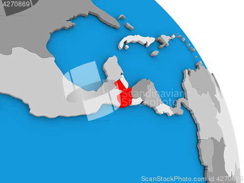 Image of Guatemala on globe