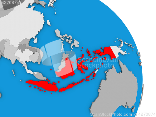 Image of Indonesia on globe