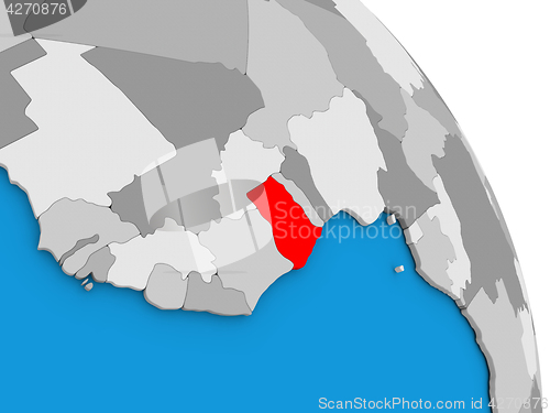 Image of Ghana on globe