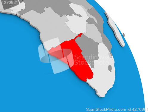 Image of Namibia on globe