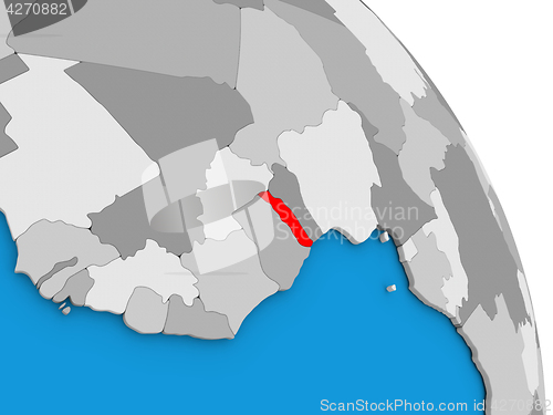 Image of Togo on globe