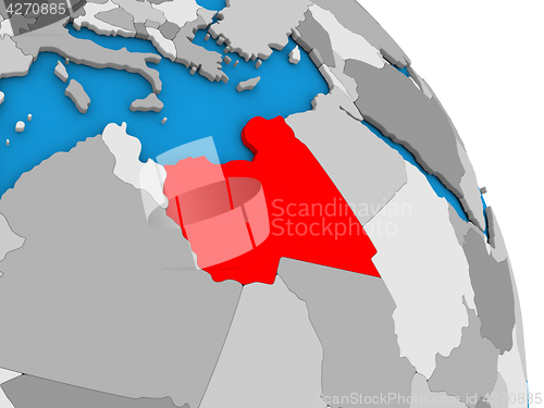 Image of Libya on globe